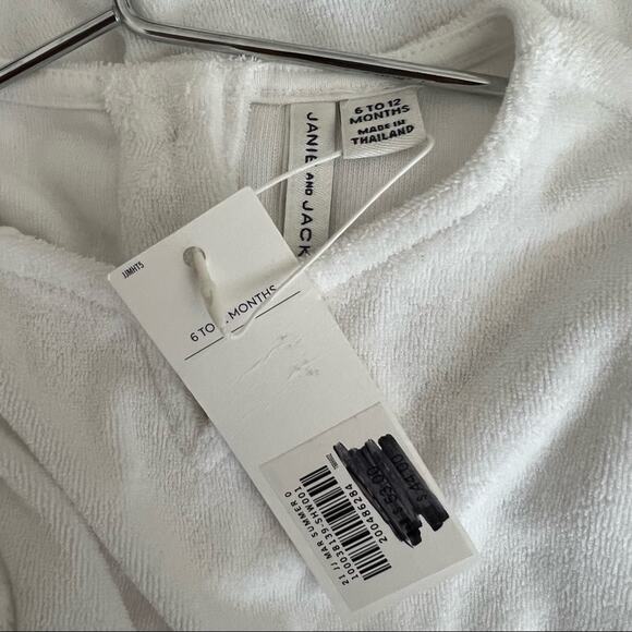 Janie and Jack Ric Rac Terry Swim Cover-Up dress white terry ruffle sleeve red - Picture 6 of 6